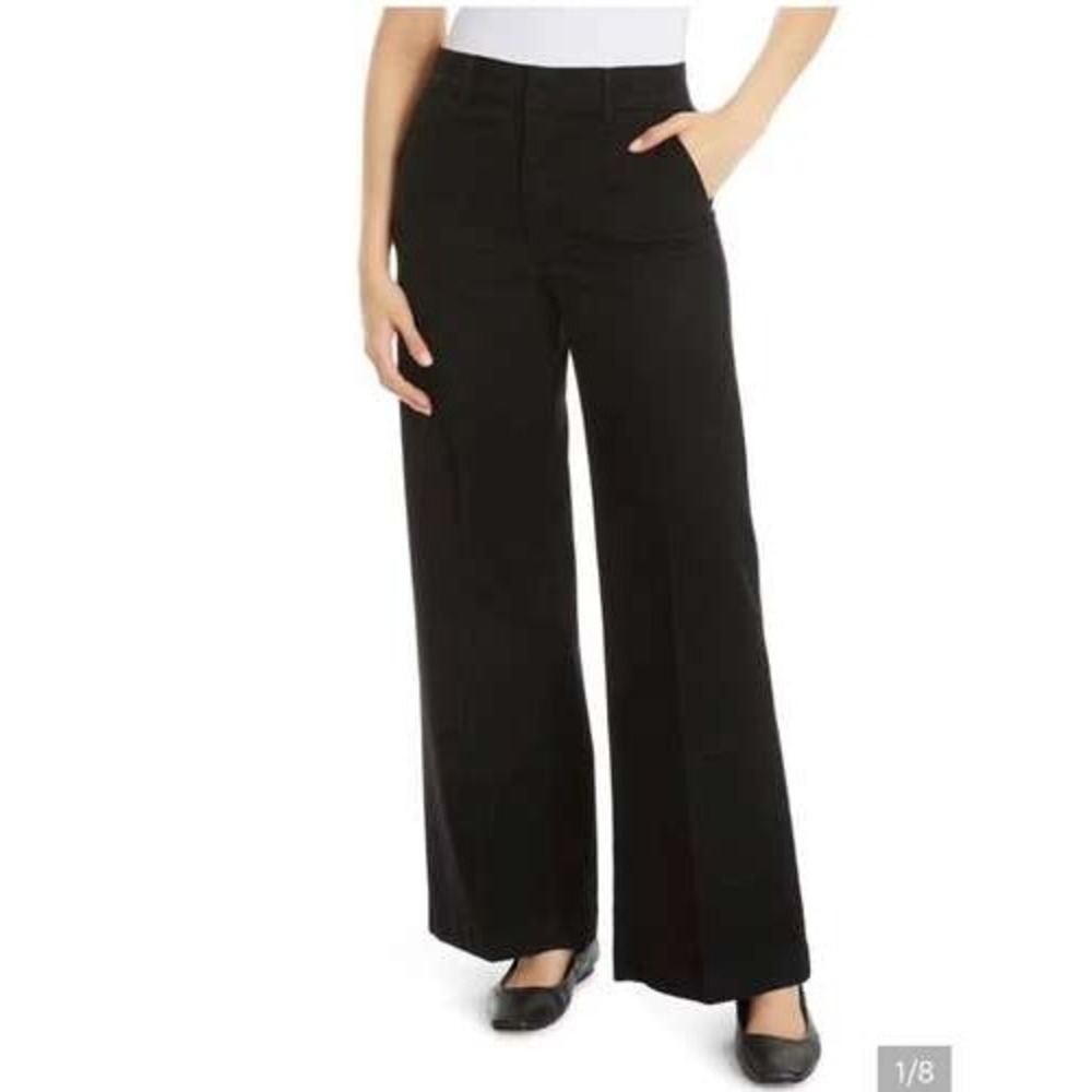 Nine West Jeans Womens Black Wide Leg Trouser Pants High Rise Size 8 NWT